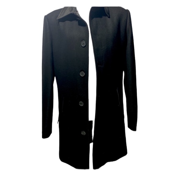 ELEVEN PARIS Wool Leather 40 Winter Over Coat Jacket Heavy - Picture 6 of 12